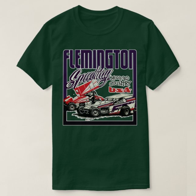 Flemington Speedway Retro Design T-Shirt (Design vorne)