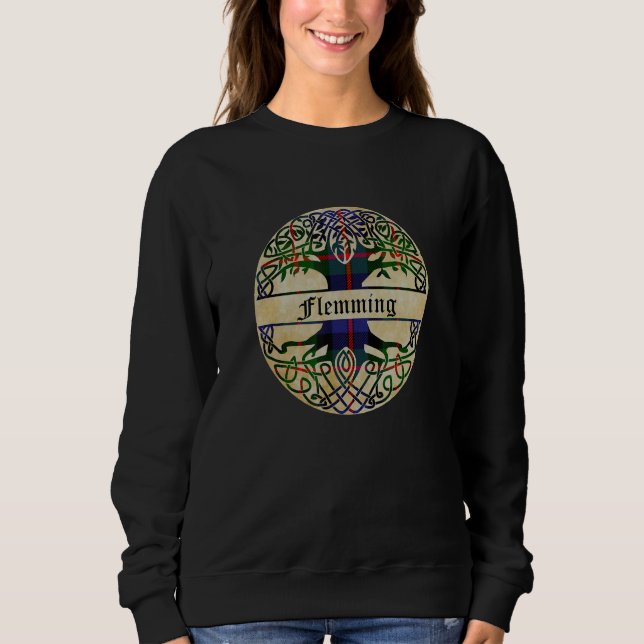 Flemming Clan Tartan Tree of Life Scottish Surname Sweatshirt (Vorderseite)
