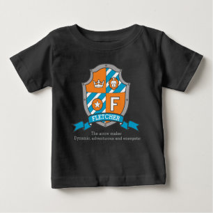 Fletcher Buben F name & meint Buben Wappen Baby T-shirt
