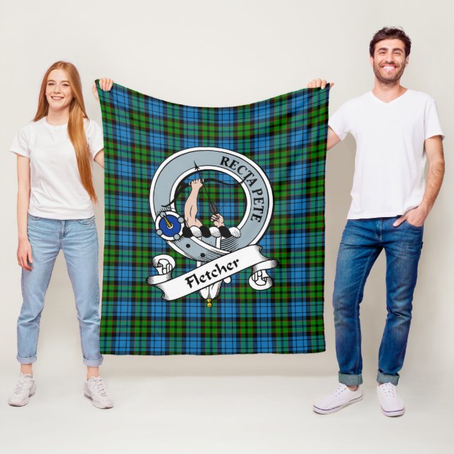 Fletcher Clan Abzeichen Tartan Kariert Fleecedecke (Beispiel)