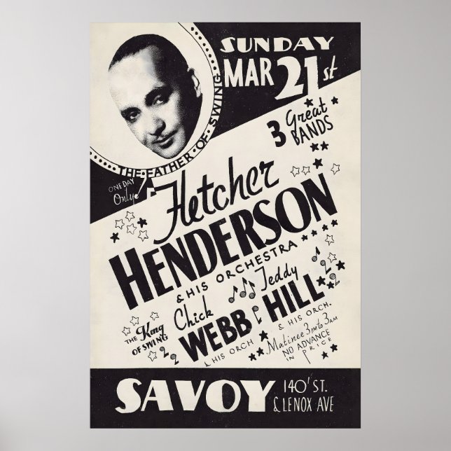 Fletcher Henderson - Chick Webb - Teddy Hill Jazz Poster (Vorne)