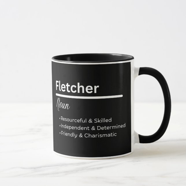 Fletcher Jungenname Definition Personalisierter Be Tasse (Rechts)