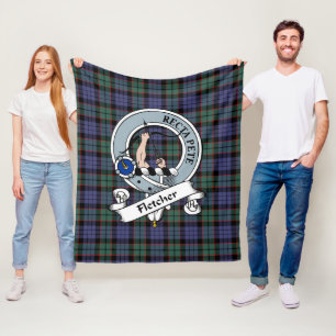 Fletcher Modern Clan Abzeichen Tartan Kariert Fleecedecke