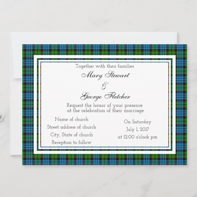 Fletcher Scottish Wedding Einladung (Vorderseite)