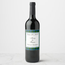 Fletcher Scottish Wedding Wine Label