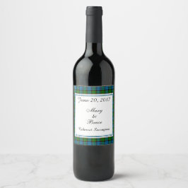 Fletcher Scottish Wedding Wine Label Weinetikett