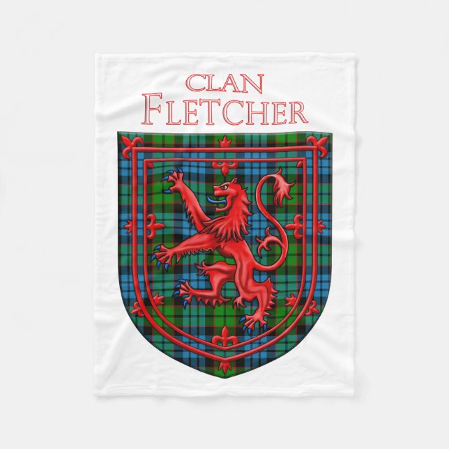 Fletcher Tartan Scottish Kariert Lion Rampant Fleecedecke (Vorderseite)