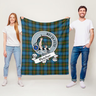 Fletcher von Dunan Clan Abzeichen Tartan Kariert Fleecedecke