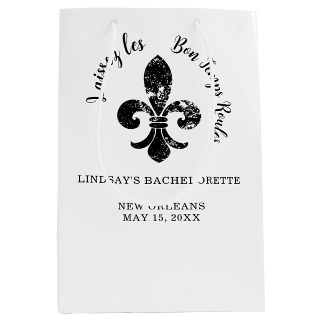 Fleue De Lis Bachelorette-Geschenktasche Mittlere Geschenktüte (Vorderseite)