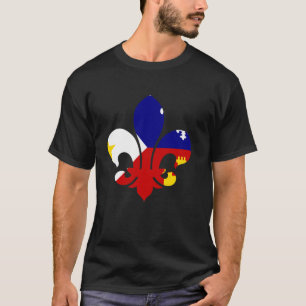 Fleur Acadiana Flag Louisiana Cajun Staatsbürger T-Shirt