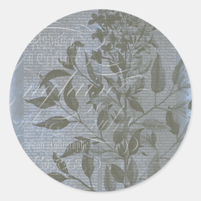 Fleur de Bleu I Runder Aufkleber (Vorderseite)