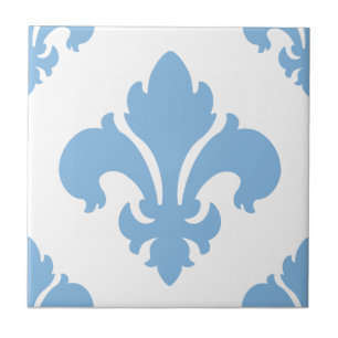 Fleur De Lis 2 Ruhig Blau Fliese