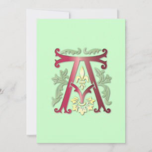 Fleur-de-lis-A-Monogramm Einladung