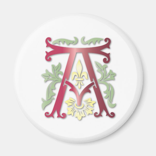 Fleur-de-lis-A-Monogramm Magnet (Vorne)