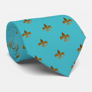 Fleur de lis/aqua marine Zazzle Krawatte