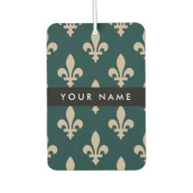 Fleur de Lis, Beige auf Grün, Königlich, Ihr Name