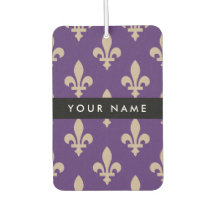 Fleur de Lis, Beige auf Lila, Königlich, Ihr Name
