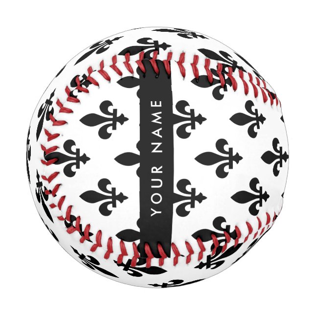 Fleur de Lis, Black on White, Black, Your Name Baseball (Vorderseite Links)