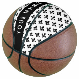 Fleur de Lis, Black on White, Black, Your Name Basketball