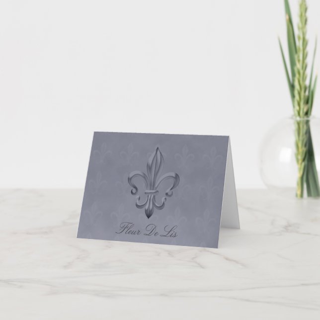 Fleur de lis BLANK Note Karte (Vorderseite)