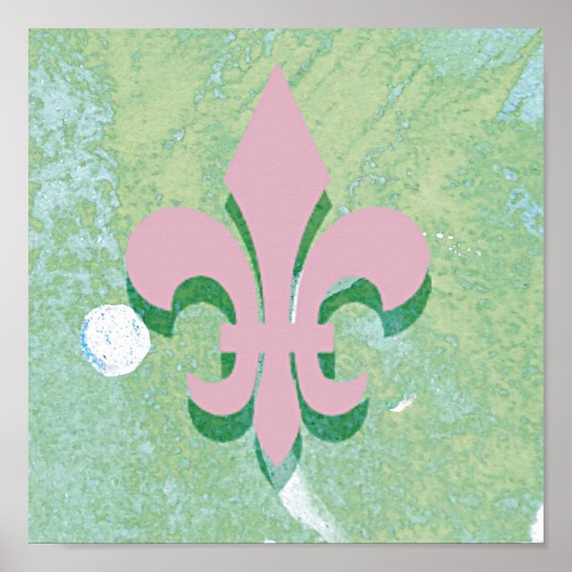 Fleur-de-Lis Digitale Kunst Poster (Vorne)