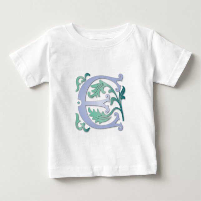 Fleur-de-lis E Monogramm Baby T-shirt (Vorderseite)