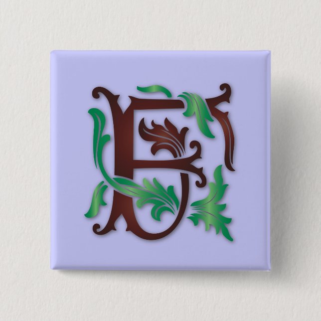 Fleur-de-lis F Monogramm Button (Vorderseite)