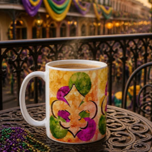 Fleur-de-Lis Farbige Kaffeetasse