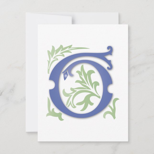 Fleur-de-lis G Monogramm Einladung (Vorderseite)