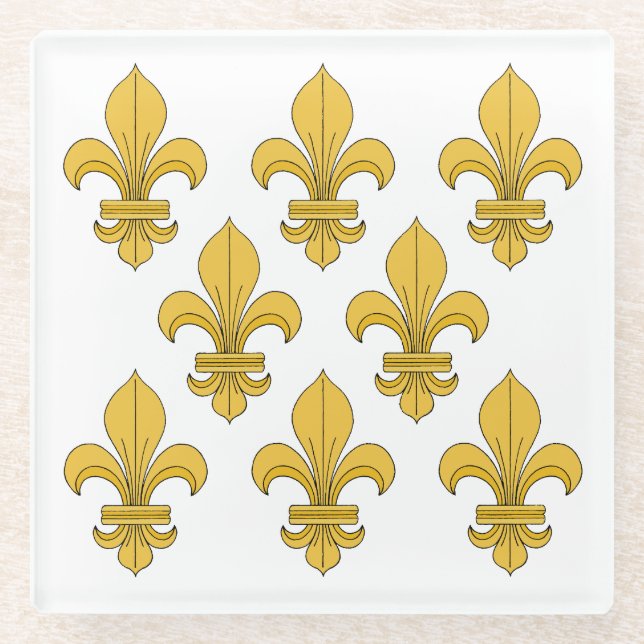 Fleur-de-lis Glasuntersetzer (Vorderseite)