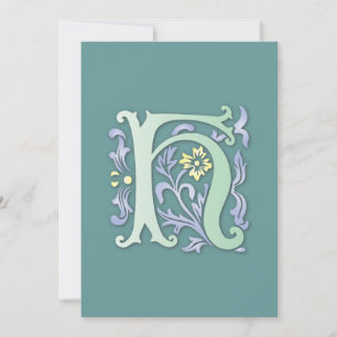 Fleur-de-lis H Monogramm Einladung