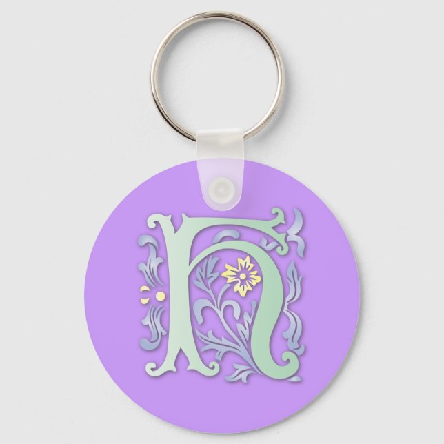 Fleur-de-lis H Monogramm Schlüsselanhänger (Vorderseite)