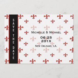 Fleur de Lis Herz Save-the-Date Einladung