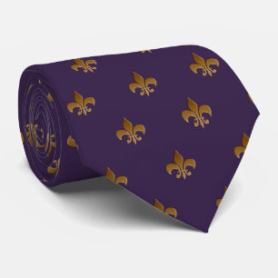 Fleur de lis in Pflaumenfarbe Zazzle Krawatte