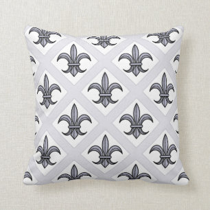 Fleur-de-Lis Kissen (silber)