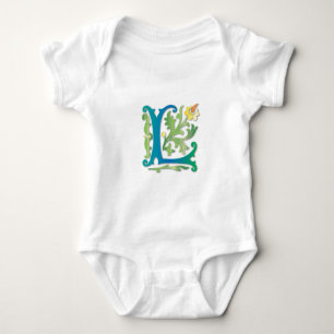 Fleur-de-lis L Monogramm Baby Strampler