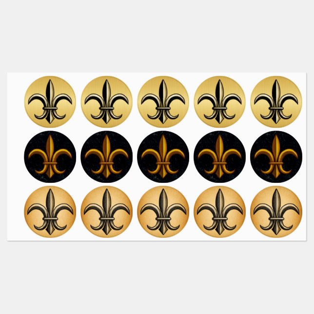 Fleur De Lis Lebels Etiketten (Blatt)