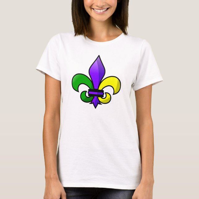 Fleur-de-lis-Lila-Green-Gold T-Shirt (Vorderseite)