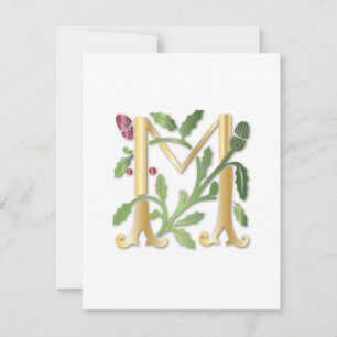 Fleur-de-lis M Monogramm Einladung