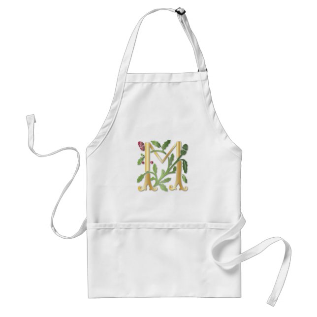 Fleur-de-lis M Monogramm Schürze (Vorne)