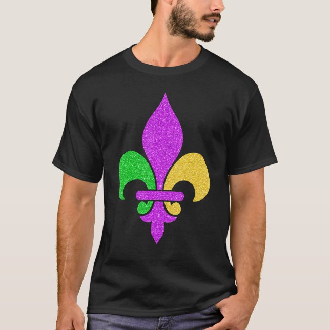 Fleur De Lis Mardi Gras 2023 Adult Men Women Boys  T-Shirt (Vorderseite)