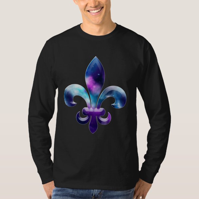 Fleur De Lis Mardi Gras Carnival Galaxy Sci fi Ver T-Shirt (Vorderseite)