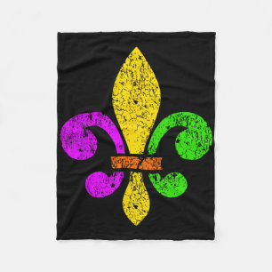 Fleur De Lis Mardi Gras Lustiges Top New Orleans F Fleecedecke