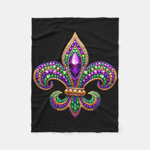 Fleur-de-lis Mardi Gras Symbol Karneval Umzug Kos Fleecedecke