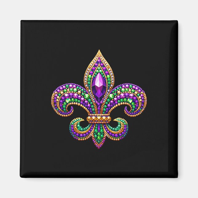 Fleur-de-lis Mardi Gras Symbol Karnevalsparade Cos Magnet (Vorne)