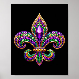 Fleur-de-lis Mardi Gras Symbol Karnevalsparade Cos Poster