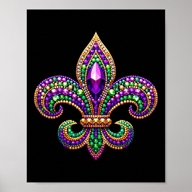 Fleur-de-lis Mardi Gras Symbol Karnevalsparade Cos Poster (Vorne)