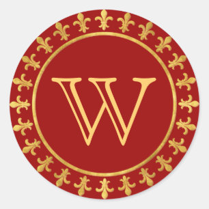 Fleur-de-lis-Monogramm Runder Aufkleber