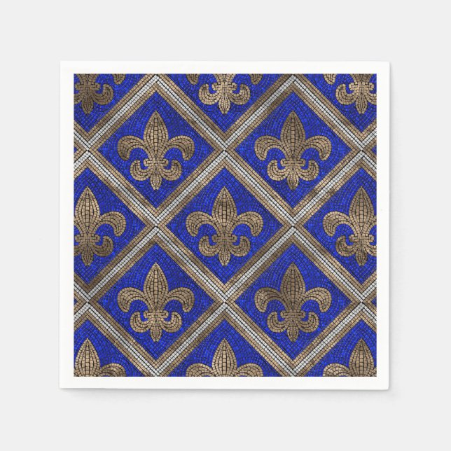 Fleur-de-lis Mosaikfliesen Serviette (Vorderseite)
