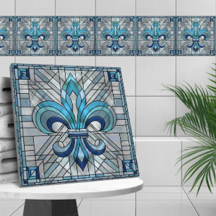 Fleur-de-lis - Mosaikkunst aus Glas Fliese
